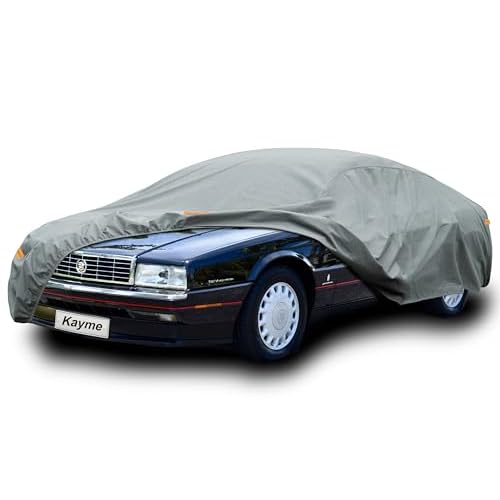Kayme Heavy Duty Car Cover Custom Fit Cadillac Allante (1989-1996) Waterproof All Weather for Automobiles, Full Exterior Covers Sun Rain UV Protection