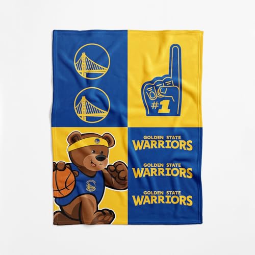 NBA Golden State Warriors Officially Licensed Baby Swaddle Blanket, 40 x 50 in, Soft Lightweight Polyester, Domino Design