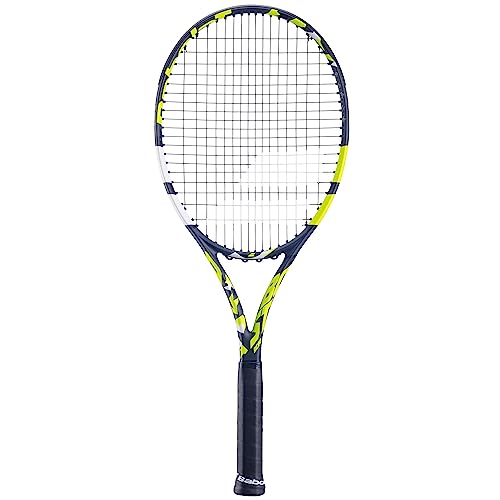 Babolat - Tennisschläger, Boost Aero Besaitet, Einheitsgröße, Schwarz/Gelb, Graphit, Für Alle Spielstärken Geeignet, Leichtigkeit und Optimale Power für Leistung und Fortschritt