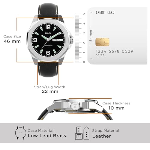 Image of TIMEX Essex Round 46mm Black Dial Analog Men Watch - TW2W92900UJ