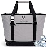 Soft Sided Cooler Tote Bag – Waterproof Leakproof Insulated Dry Bag Cooler with Zipper Top, Collapsible Beach, Pool, Boat, Grocery Cooler (20 or 36 Cans)