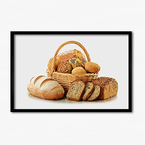 Cadre MDF photo 60x40 cm avec affiche de peinture moderne motif bol dans un panier
