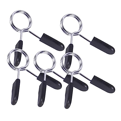 Garneck Fitness Gear Collars 5pcs Spring Clip Collars Barbell Clamps Dumbbell Spring Clip Steel Buckle for Gym