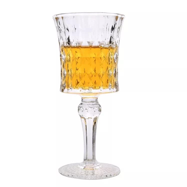 HOME CRAF® Stylish Curve Wine Glass,Wine Glass 190 ML Set of 2 Elegant Bar Glassware for Champagne Glass Water, Juice, Beer, Drinks and Cocktails and Mixed Drinks Glass and Brandy Glasses 1