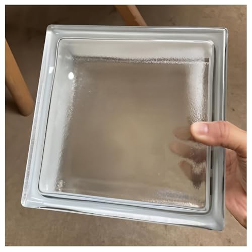 Bloques de cristal transparente para división de oficina, ladrillos de cristal rectangulares, 190 x 190 x 80 mm, pared decorativa elegante y duradera para espacios modernos, perfecto para decoración
