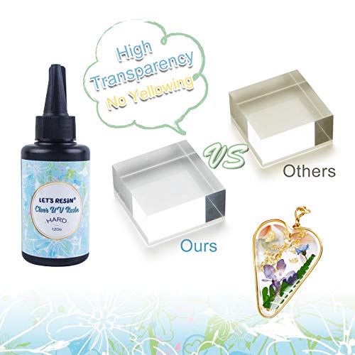 Upgraded UV Resin LET’S RESIN Clear UV Resin,120g Hard Type Transparent