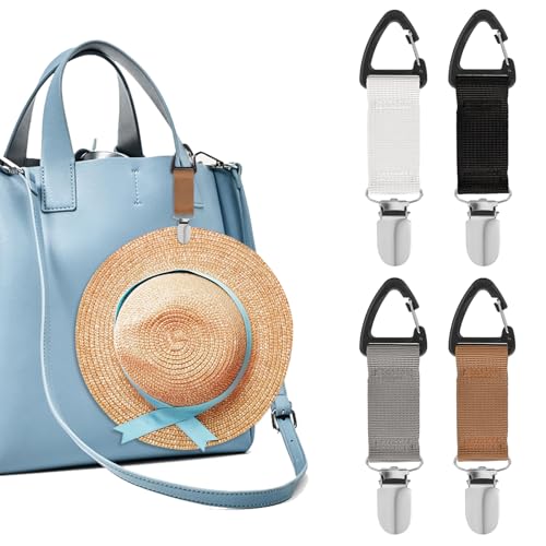 4Pcs Travel Hat Clip Elastic Hat Holder for Purse Hands-Free Bag Accessory for Traveling Bags Backpacks Purses Luggage Outdoor Travel Accessory