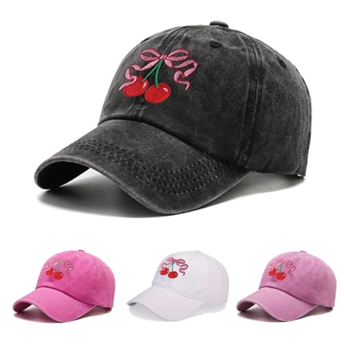 Gorra de béisbol negra bordada para mujer miniatura 1