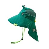 Pape Sonnenhut Einstellbar Sonnenschutz Sommerhut für Baby Kleinkinder Mädchen Jungen Mütze Nackenschutz mit Breiter Krempe Unisex Cap Hut (Frosch Grün)
