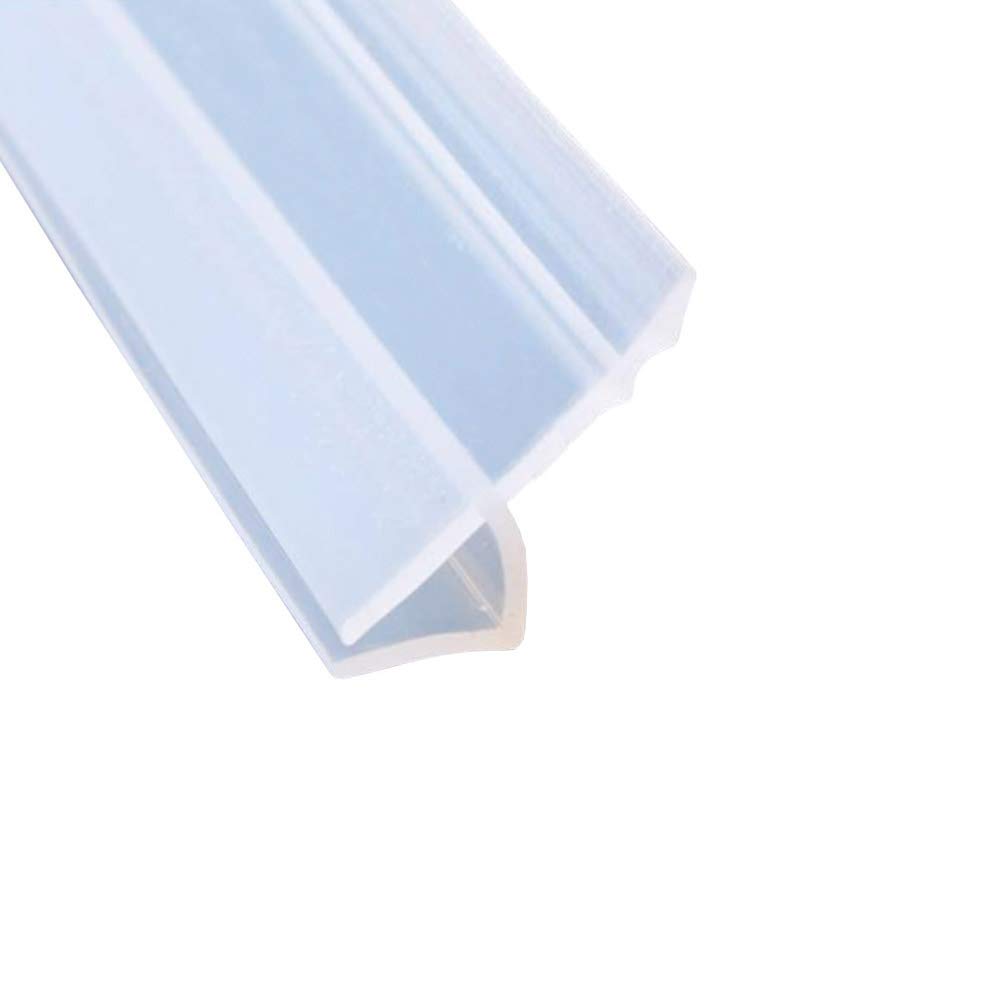 ETOPARS Bath Door Seal Strip Shower Screen Balcony Window Gap Seal Curved Flat Rubber Glass Bottom Frameless Weather 12mm 78" H Shape for 0-20mm Gap