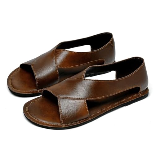 Men’S Genuine Leather Strap Open-Toe Casual Sandals With Breathable Mesh Leisure Style Gladiator Shoes3