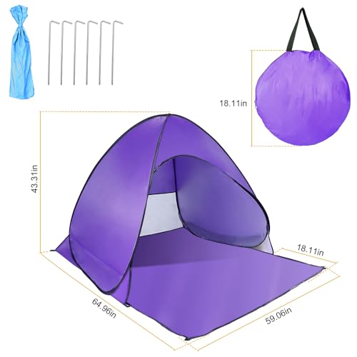 Carpa de Playa Pop Up con Protección UV para 2-3 Personas miniatura 5