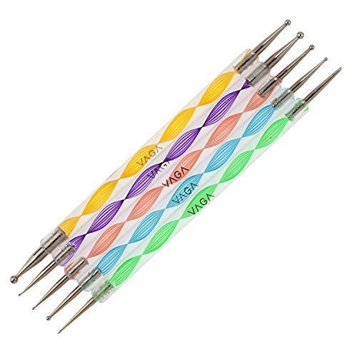 VAGA Manicure Set Nail Art Supplies Nail Kit 2 Boxes of 1500 Gemstones, Crystals, Gems, Stampers Scrapers, Stamping Plates, Dotting Tools, Nails Brushes and Rhinestones Decorations Picker Pencil