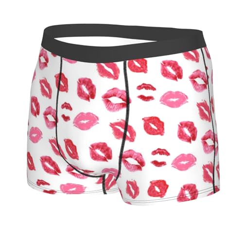 Men's Underwear Love Lipstick Casual Stretch Boxer Briefs2