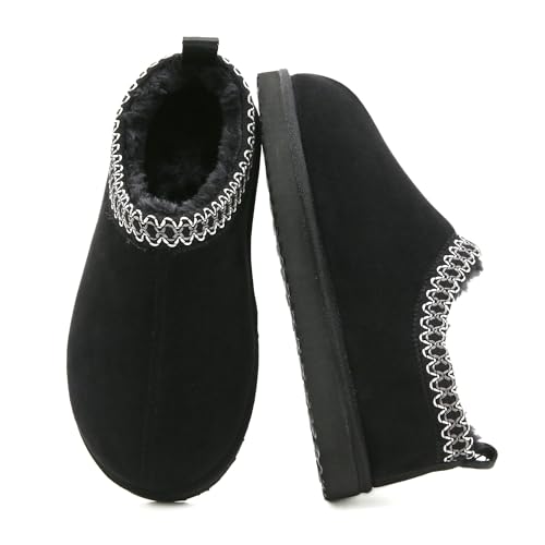 SMajong Women's Slippers Mens Platform Mini Boots Fuzzy House Slipper Fur Fleece Winter Home Shoes Indoor and Outdoor2