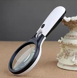 New 100x Handheld Magnifying Glass Reading Lens 3 LED Light Jewelry Loupe