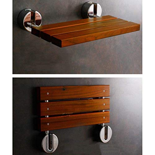 Asiento de ducha plegable de madera para evitar caídas en baño 3