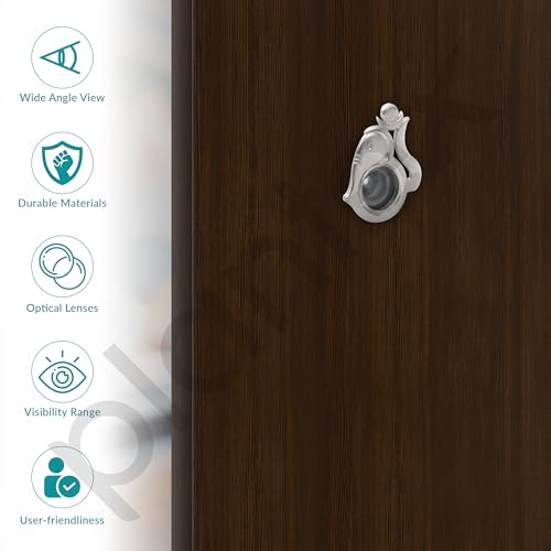 Image of Plantex Door Eye Viewer /Solid Brass Door Eye Hole for Main Door /Eye Hole for Main Door /180 Degree Ultra Clear Door Viewer for Safe and Secure Office /Home /Hotel - Pack of 1 (Matt)