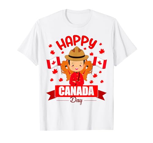 Happy Canada day Flag boys girls kids Toddler Canadian Pride T-Shirt