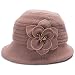 Womens GATSBY 1920s Winter Wool Cap Beret Beanie Cloche Bucket Hat A299 (Camel)