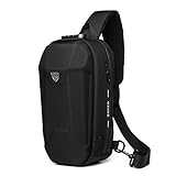OZUKO Anti Theft Chest Sling Shoulder Backpacks Bags Crossbody Daypack Waterproof Chest Bag with USB Charging Port (Black)