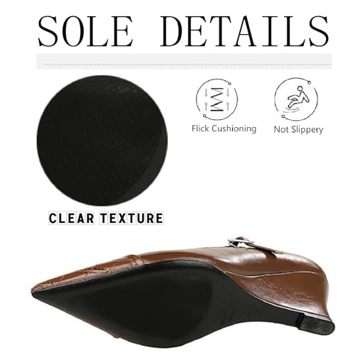 Women's Printed Leather Mary Janes Wedge Pumps with Adjustable Ankle Buckle Splice Retro Comfortable Closed Pointed Toe Dress Shoes for Party Date Wedding4