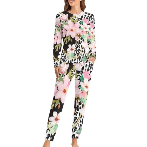 Pyjama femme manches longues Léopard des Fleurs pour des soirées cocooning et nuits douillettes