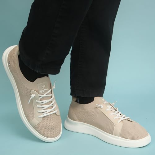 Image of YOHO Trip Sneakers for Men | Stylish Casual Shoes with Elastic Laces | Comfortable, Stretchable & Ultra-Lightweight | Premium Breathable Mesh Fabric