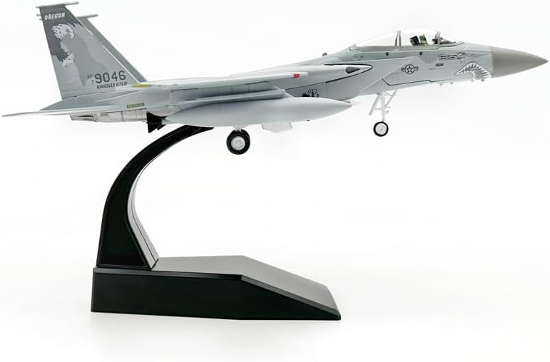 US Military F-15C Attack Eagle 1/100 Scale Replica Model F15 Alloy Fighter DieCast Metal Airplane Eagle Shark Coating Aircraft Display Model for Collection or Gift.