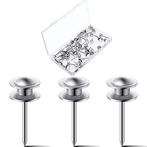 Image of Hotop 25 Pcs Double Headed Picture Hangers Nails Small Head Hanging Nails Picture Photo Hanging Hook Pins Decorative Nail Hook Hangers for Home Office School (Silver)