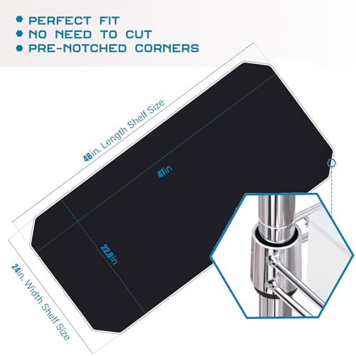 Image of BRIAN & DANY Wire Shelf Liner 24 inch X 48 inch, Heavy Duty Shelf Liners for Wire Shelving, Waterproof Protector Mats, Set of 4, Black