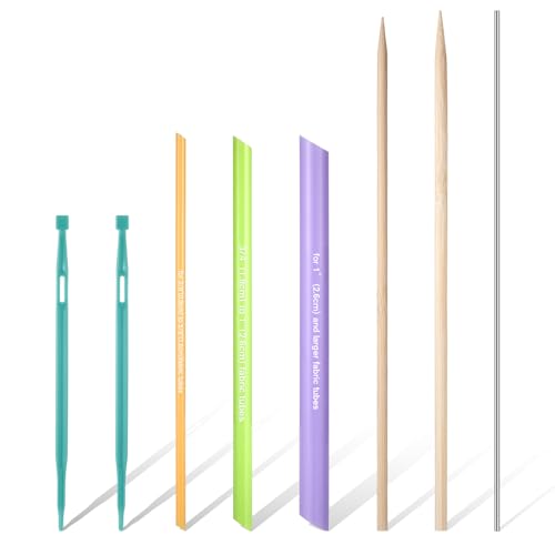 8PCS Quick Turn Fabric Set Purple Thang Sewing Tools Set Assorted Sizes Tube Turners for Sewing Threading Fabric Tube Turners Multifunctional Fast Turning Tool for Craft DIY Projects Tools