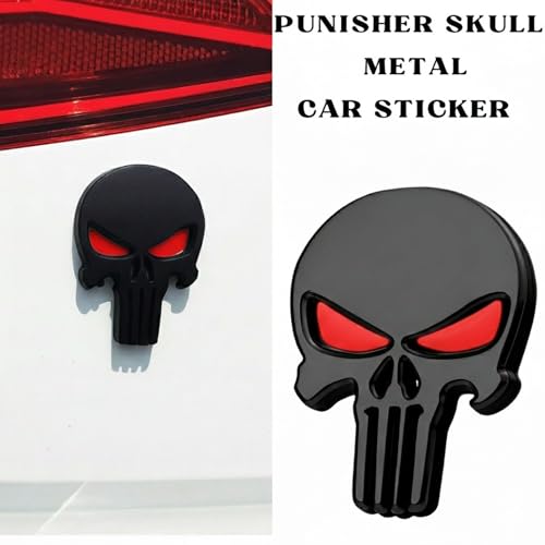 Image of DETACHI Car Logo Danger Emblem 3D Metal Car Badges Emblems Logo-7.7 X 7.7cm-Black & Red Trunk Rear Fender compataibe with Tailgate Side Sticker Badge Decals Waterproof Self-Adhesive Non Rusting