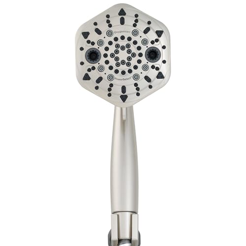 Cabezal de ducha de mano Oxygenics PowerSelect níquel cepillado miniatura 2