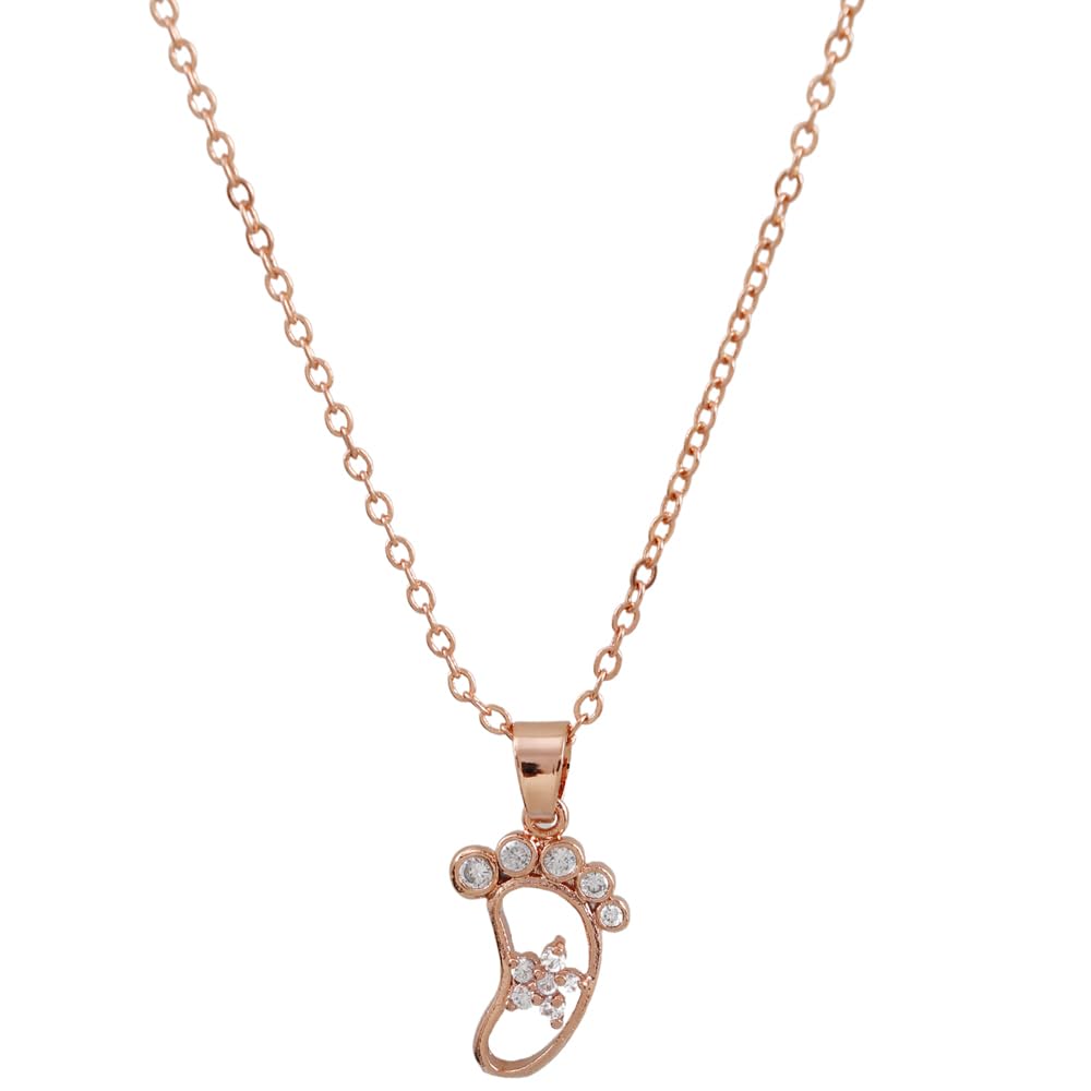 Vientiq Gold-Plated Multicolor Stone Baby Feet Pendant Chain Necklace (B0CL9KVCSJ) Amazon Price History, Amazon Price Tracker
