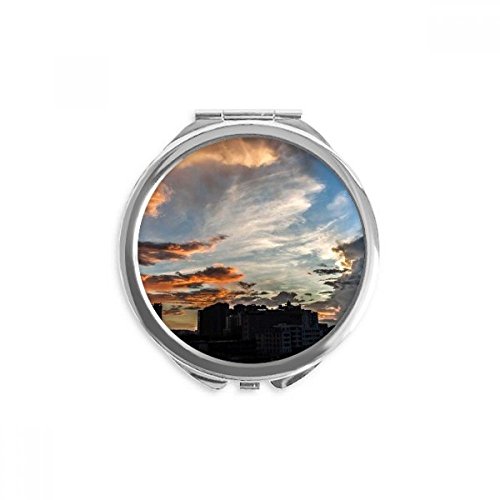 Miroir rond maquillage bleu nuit pour corriger son teint en voyage