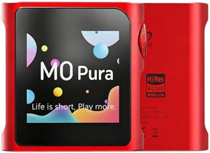 SHANLING Hi-Res Portable MP3 Player, M0 Pro Bluetooth Music Player, Support USB Type-C 3.5mm Jack, 1.54" HD Touch Screen, 8-Hour Long Lasting Battery, Compact Digital Audio Player, Red