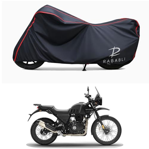Image of Waterproof Bike Body Cover Compatible for | Royal Enfie Himalayan ABS | Taffeta Fabric, Red Piping Design, Bottom Elastic Fit | Dustproof, Sun UV & Rain Protection for All Bikes
