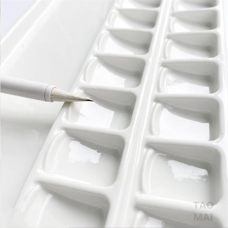 paleta akwarelowa paleta paleta prostokątna wielokolorowa biała łatwa do czyszczenia dla początkujących artystów (kolor: 14 s)