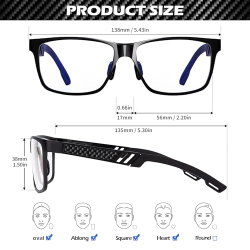 ANYLUV Blue Light Blocking Glasses Men Computer Gaming Glasses Lightweight Al-Mg Metal Anti Eyestrain Eye Protection - Image 6