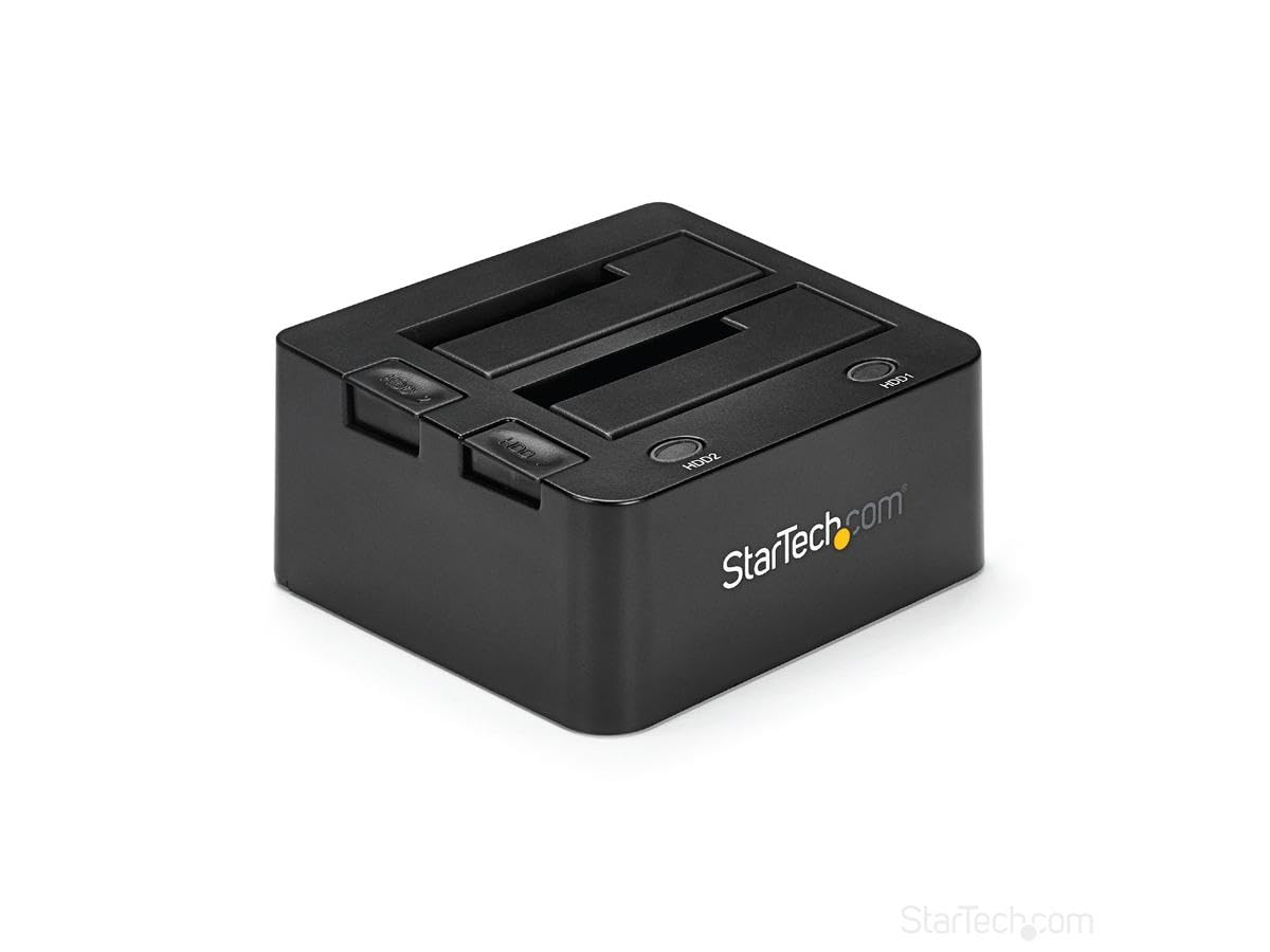 StarTech.com Dock pour Disques Durs SATA et USB 3.0 à 2 Baies, Station d'Accueil Disques Durs, Docking Station HDD/SSD SATA I/II/III Externes 2,5/3,5", Chargement par le Haut (SDOCK2U33)