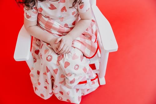 Image of Copper Pearl Jumbo 3-Layer Baby Blanket: Soft Baby Quilts for Boys and Girls | Breathable, Cozy, Toddler Blanket | Baby Quilt for Newborns | 46x46 Premium Polyester /Rayon | Strawberry