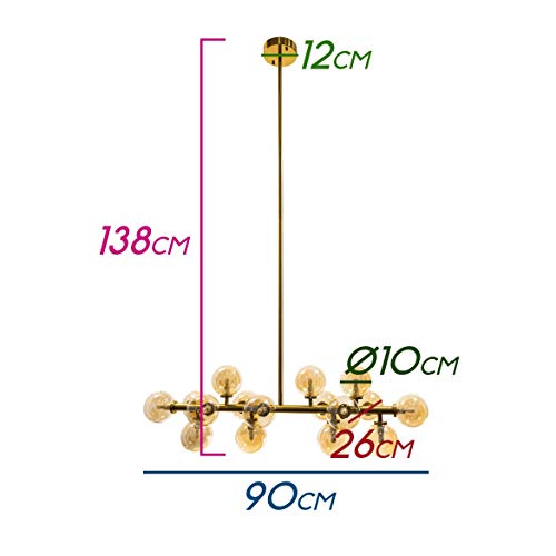 Pendente Grape Bronze e Ambar + LED G9 5W Branco Quente 220V St1758