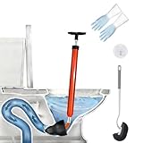 Upgraded Toilet Plunger,High Pressure Toilet Plunger,Powerful Air Drain Unclogger,Toilet Brush and Plunger Set,Toilet Snakes for Unclogging, Universal Unclogger Tool for Bathroom(Plunger Upgrade)