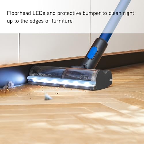 Vax HomePro Pet Cordless Stick Vacuum Cleaner, HairWrap Resist, FlexiClean Pole, Easy Empty Bin, Pet, Stair and Crevice Tools Included, Up to 45 min Runtime, LED Lights, Graphite and Blue, CLSV-HPKP