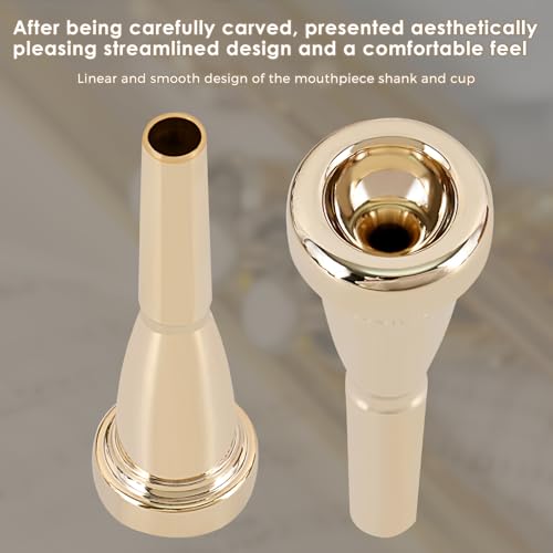 image for EASTROCK Trumpet Mouthpiece 3C Gold Plated Bullet Shape Vaccum Package
