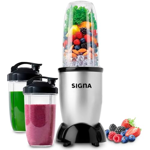 La mejor comparación de Cuanto Cuesta Una Licuadora los 5 más buscados. 46 SIGNA Procesador De Alimentos Licuadora Con Jarra Para Licuar Vasos Mezcladores Extractor De Jugo Tapas Y Cuchillas De Acero Inoxidable Intercambiables Ideal para Extractor de...