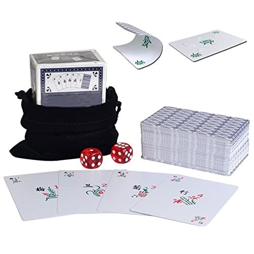 TX GIRL Mahjong Jouer Jeu Cartes avec 2 Acrylique Dices & Flanelle Sac Card Poker Mahjong Waterproof (Color : Wide Blue) Cover