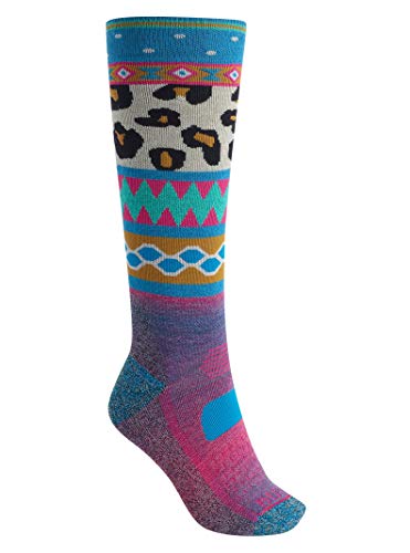 Burton Womens Performance Midweight Sock, Wildstyle, MediumLarge