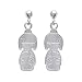 Bijoux Obrillant-Bijoux - Boucles d'oreilles pendantes en argent massif 925/1000 rhodié poupée Japonaise geisha